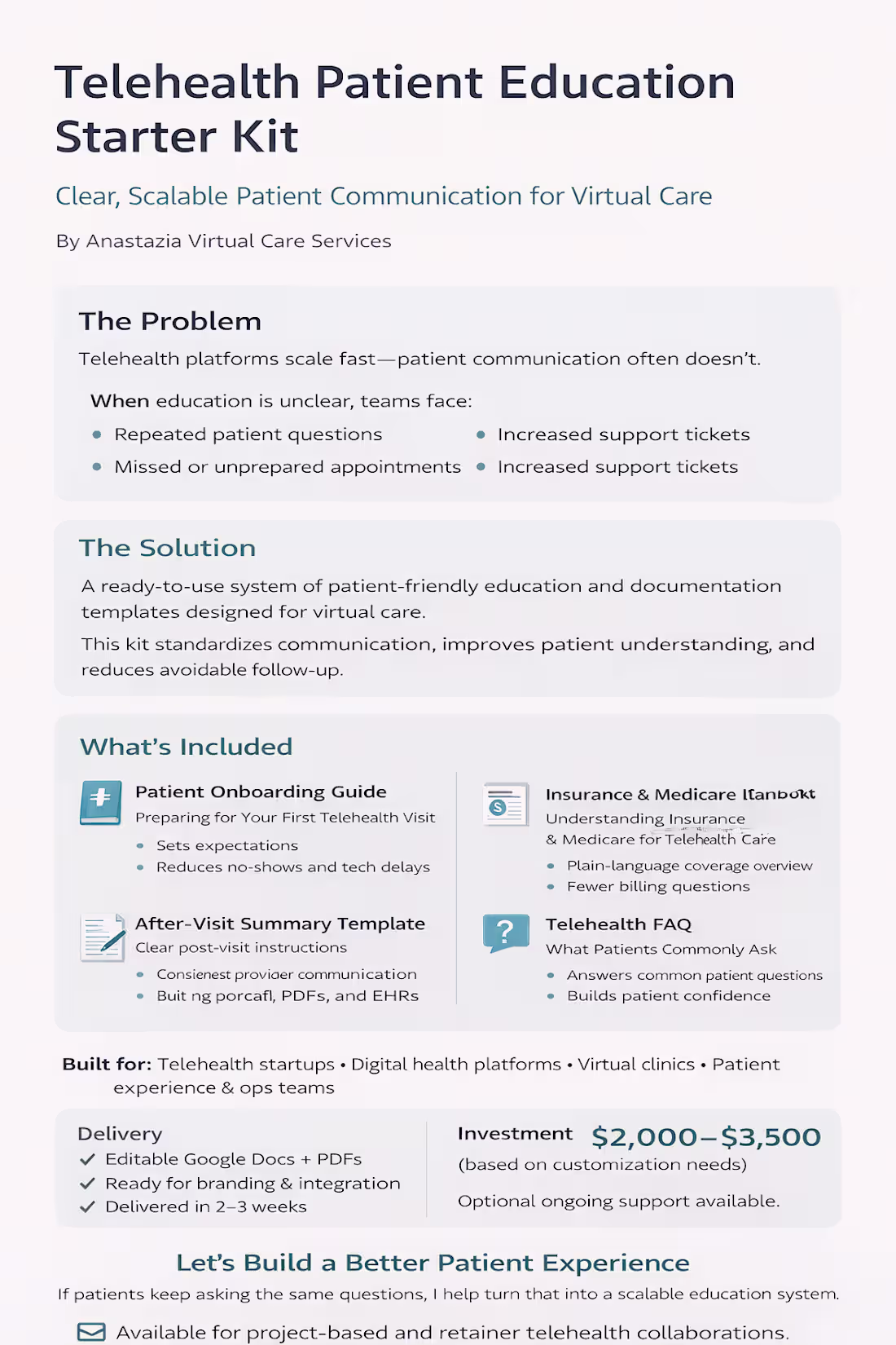 Cover image for Telehealth Patient Education Starter Kit