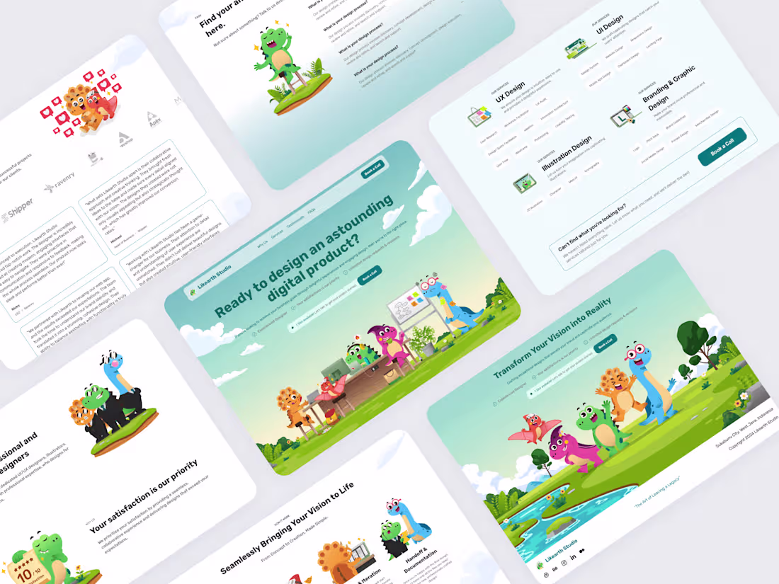 Cover image for Likearth Studio Landing Page, Brand & Visual Identity 