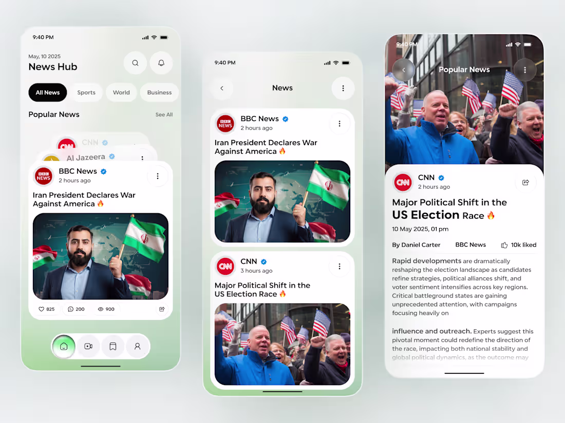Cover image for Modern News App UI Design