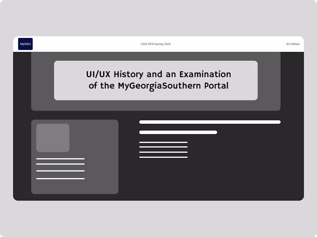 Cover image for UI/UX History and an Examination of the MyGeorgiaSouthern Portal