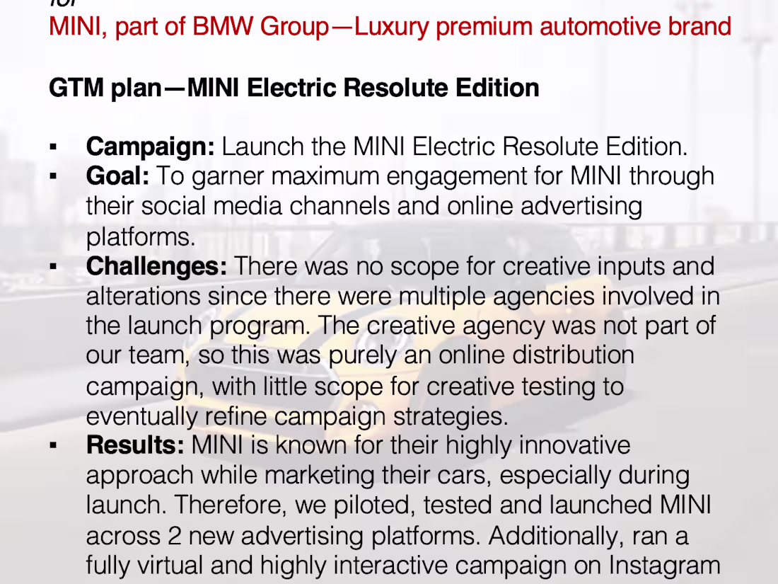 Cover image for PLATFORM ADVERTISING for MINI, part of BMW Group—Luxury premium 