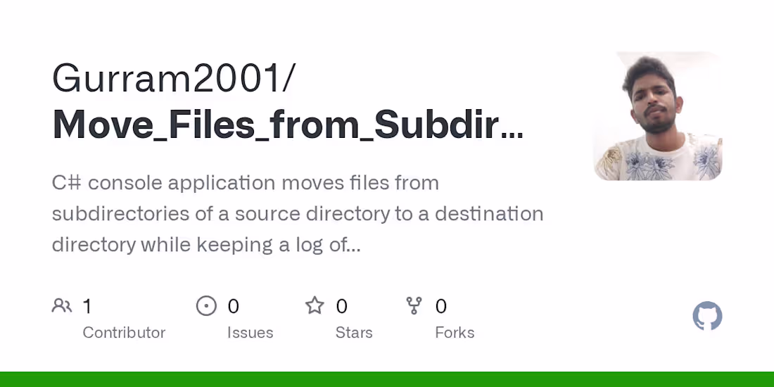 Cover image for Folder File Mover: C# Automation Tool