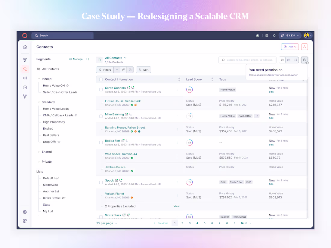 Cover image for Redesigning a Scalable, AI-Powered CRM for Real Estate Agents