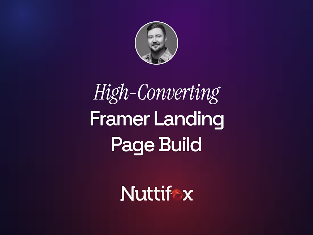 Cover image for Framer – Landing Page Build