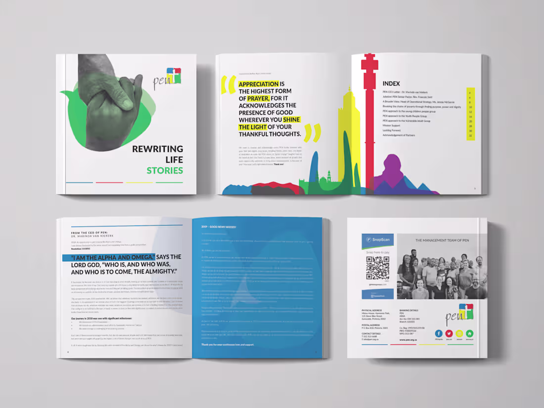 Cover image for Pen Annual Report Design and layout