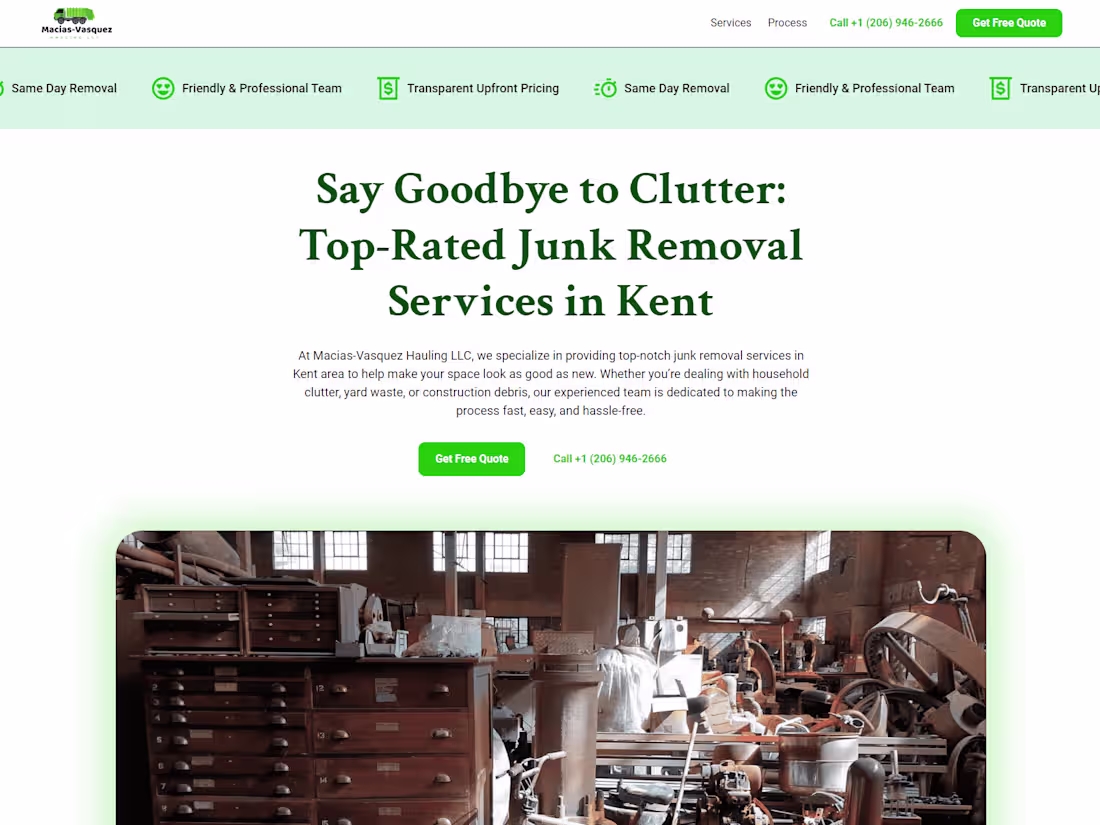 Cover image for Junk Removal Company | Macias-Vasquez Hauling