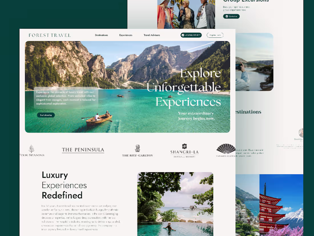 Cover image for UX/UI Website Design for Luxury Travel Experiences