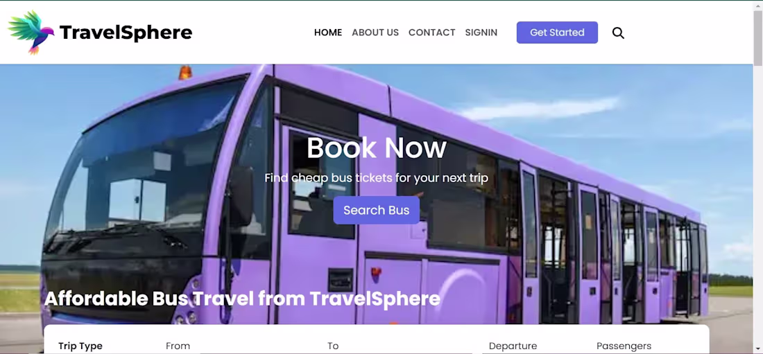 Cover image for TravelSphere – Smart Bus Booking Web App