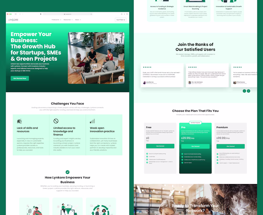 Cover image for Business Ecosystem Landing Page UI