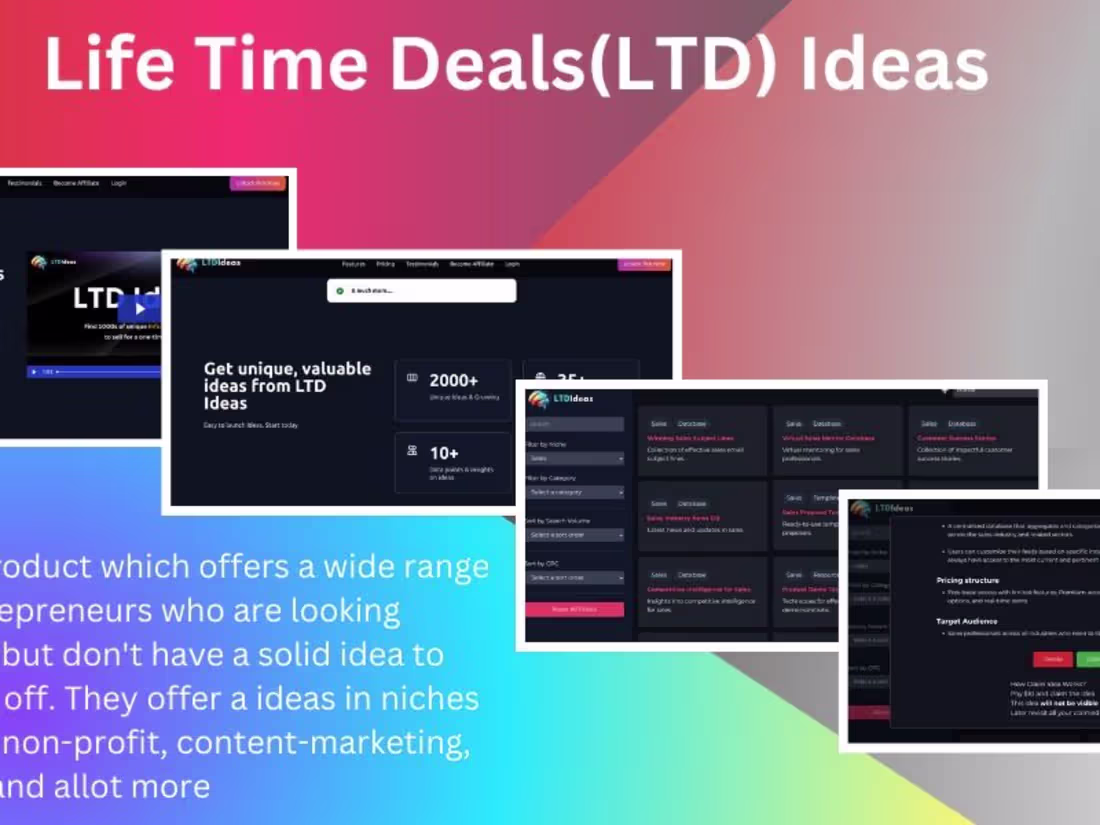 Cover image for Life Time Deals (SAAS) - React.Js, Vercel, TailwindCSS