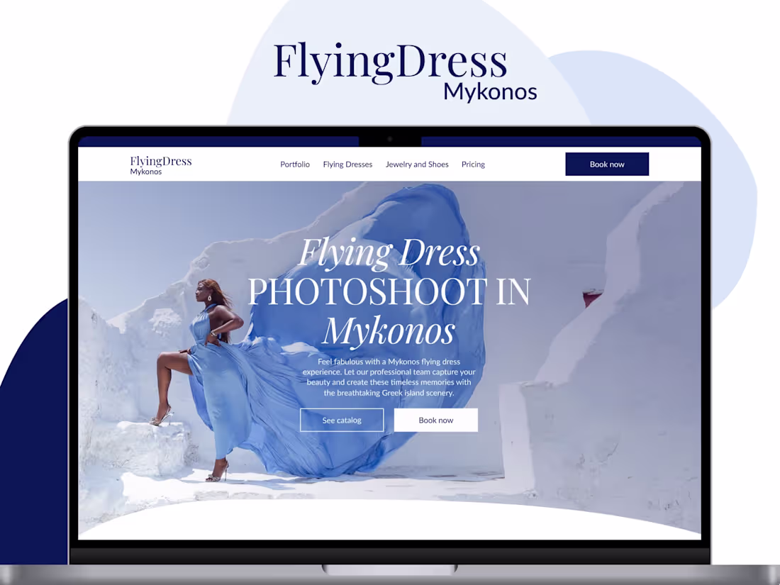 Cover image for Flying Dress Mykonos — UI/UX Design | Webflow | Landing page