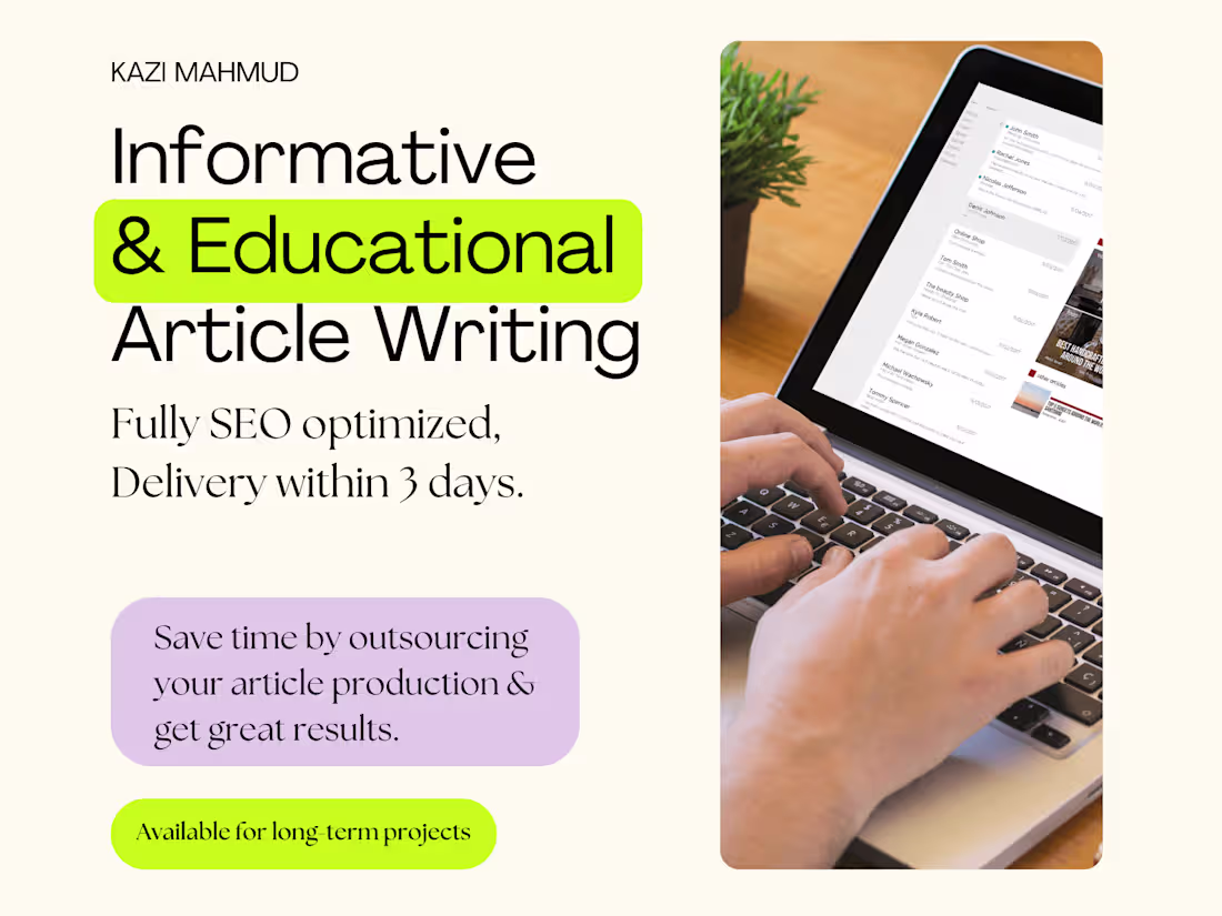 Cover image for SEO optimized articles to create niche authority