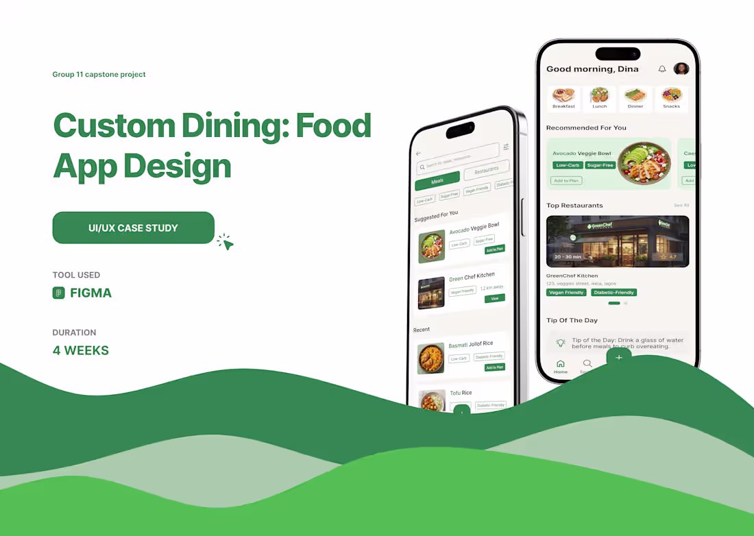 Cover image for Custom Dining (Food App Design)