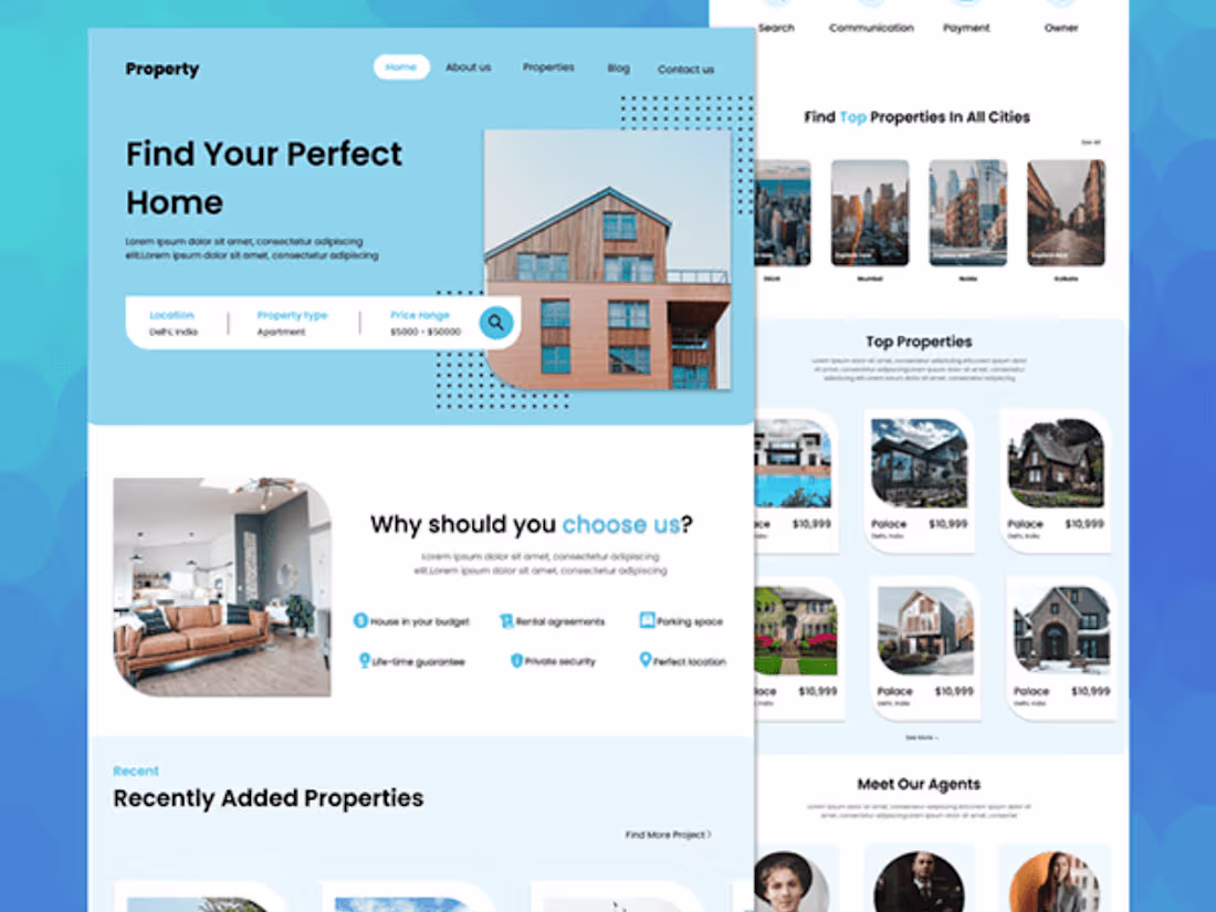 Cover image for Real estate website design