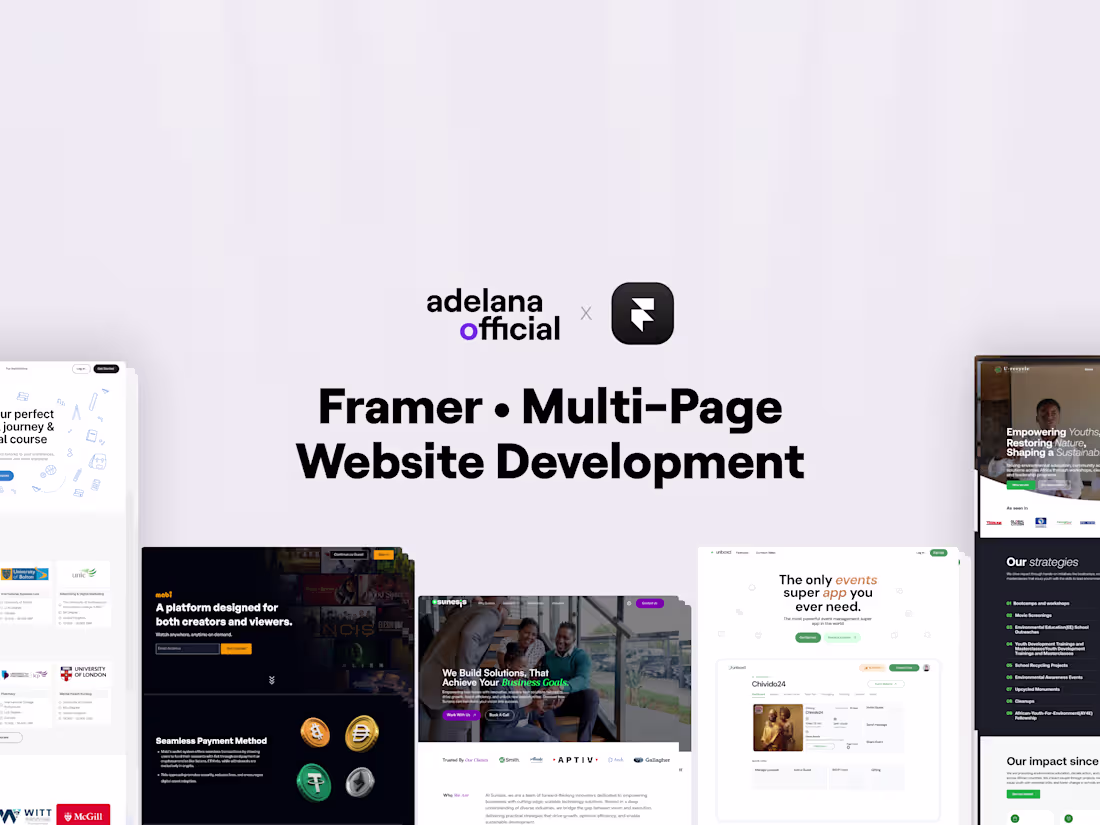 Cover image for Framer • Multi-Page Website Development