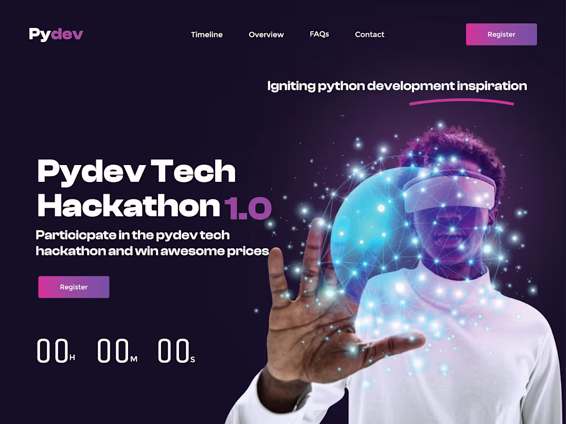 Cover image for Pydev Tech Hackathon 1.0 design and website development