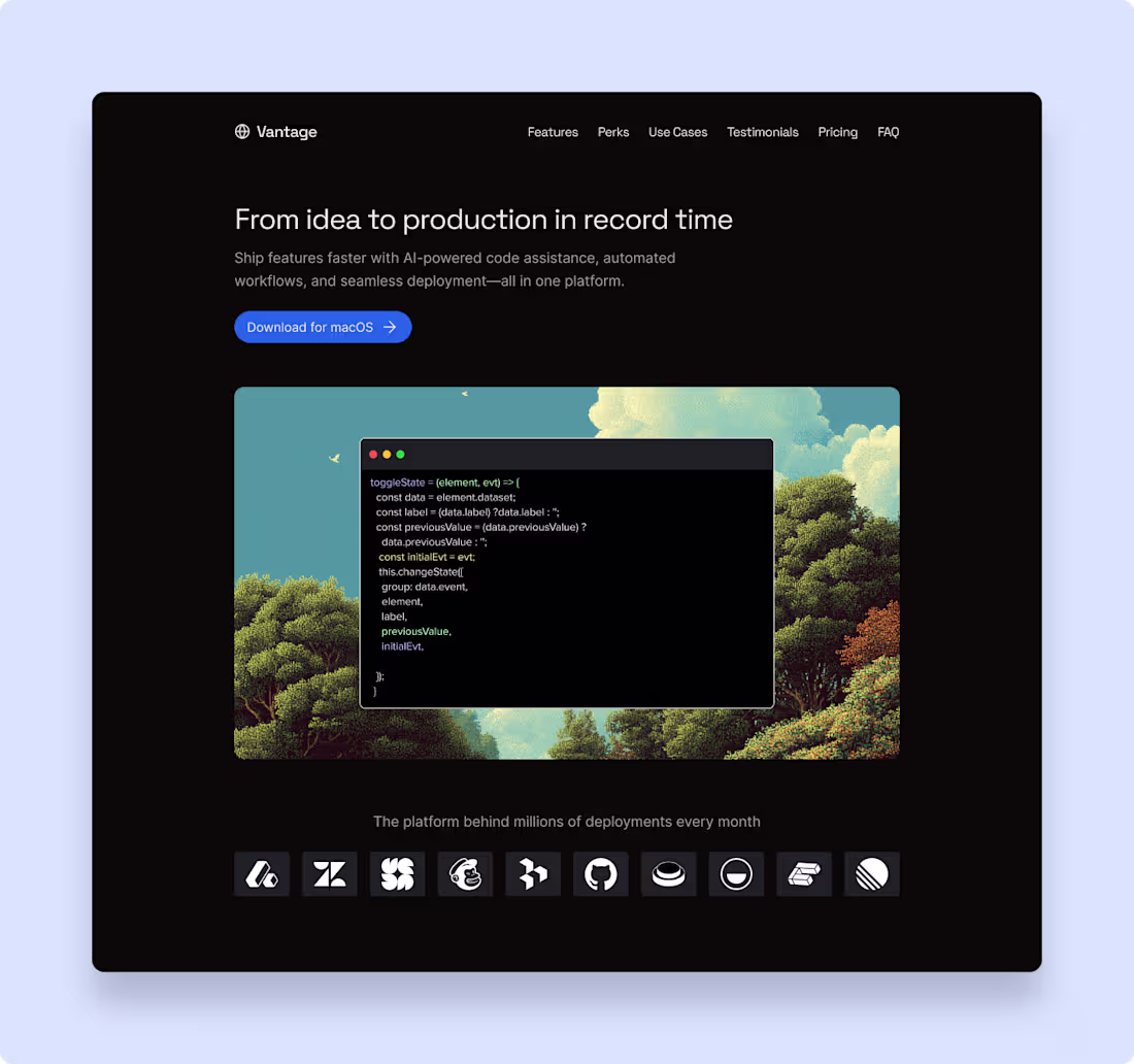 Cover image for Landing page for my first Framer template I'm building. Surp...