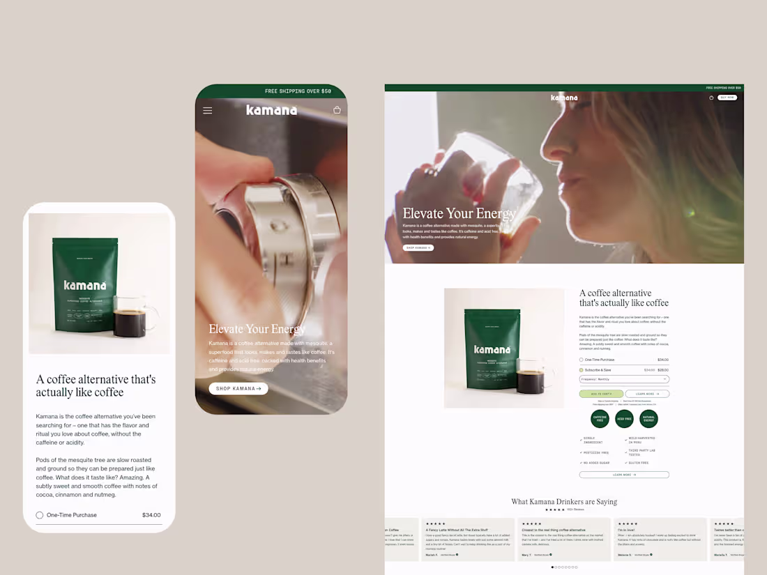 Cover image for Kamana - Shopify Website with Subscription Functionality 