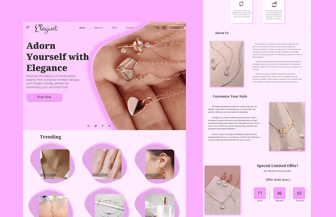 Cover image for Elegant - Landing Page :: Behance