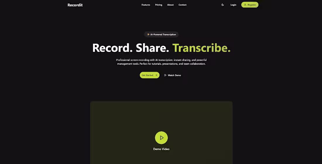 Cover image for RecordIt – Sleek Web-Based Screen Recorder