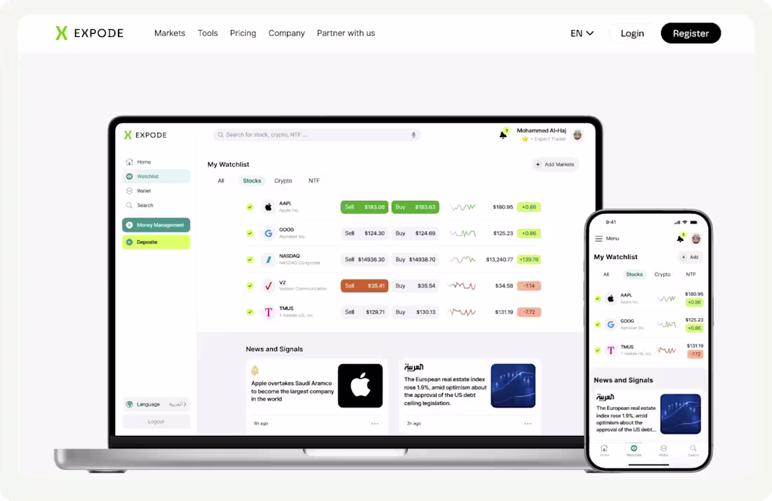 Cover image for X-Expode Crypto Trading Mobile App Design