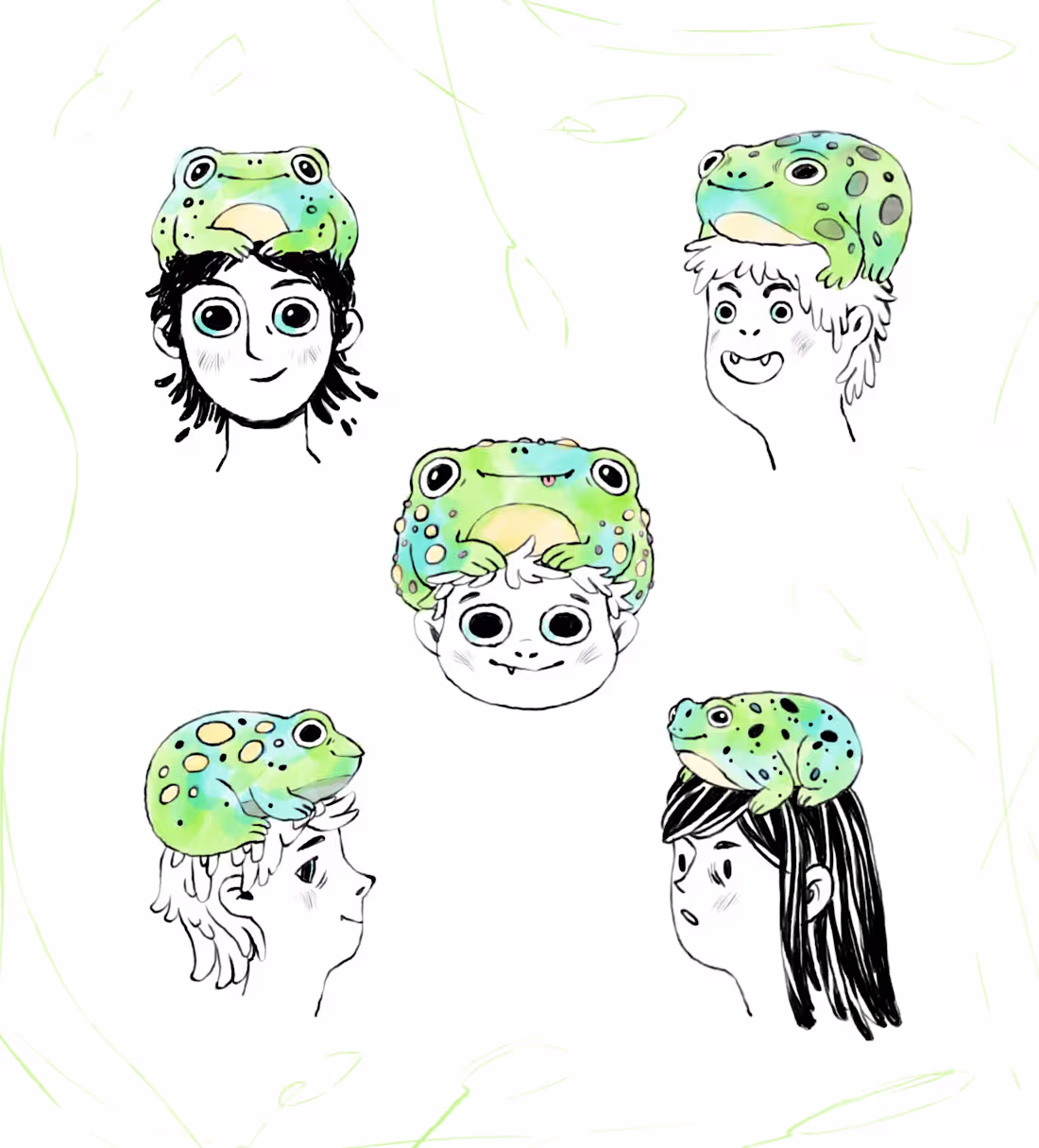 Cover image for Tattoo Sketches — Frogs and Faces A series of playful tattoo...