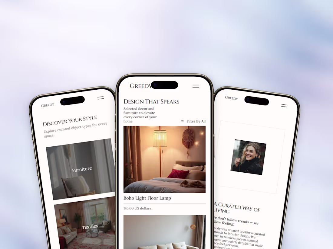 Cover image for Greedy – Bold & Refined Interior Design Website