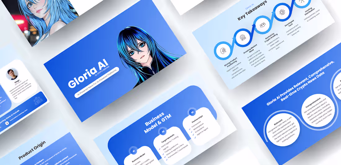 Cover image for Gloria AI Pitch Deck Design | Crypto intelligence solutions