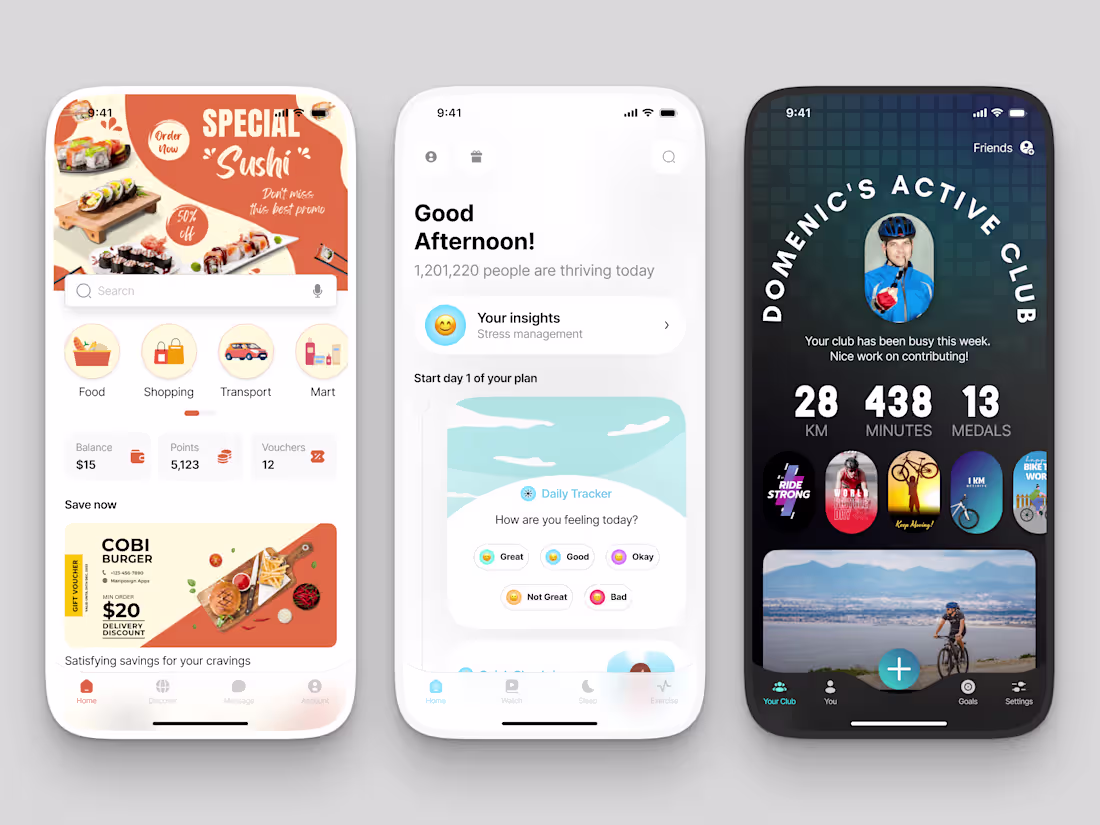 Cover image for Home screen design for an iOS app. Save it for your inspo 👌...