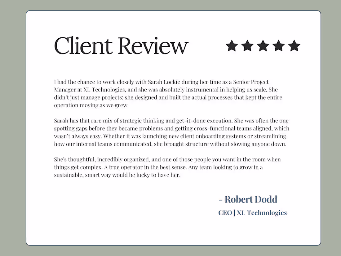 Cover image for Senior Project Management at XL Technologies