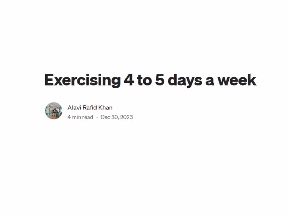 Cover image for Exercising 4 to 5 days a week