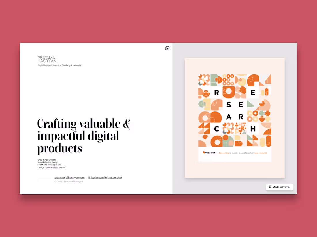 Cover image for Personal Portfolio – Framer Website