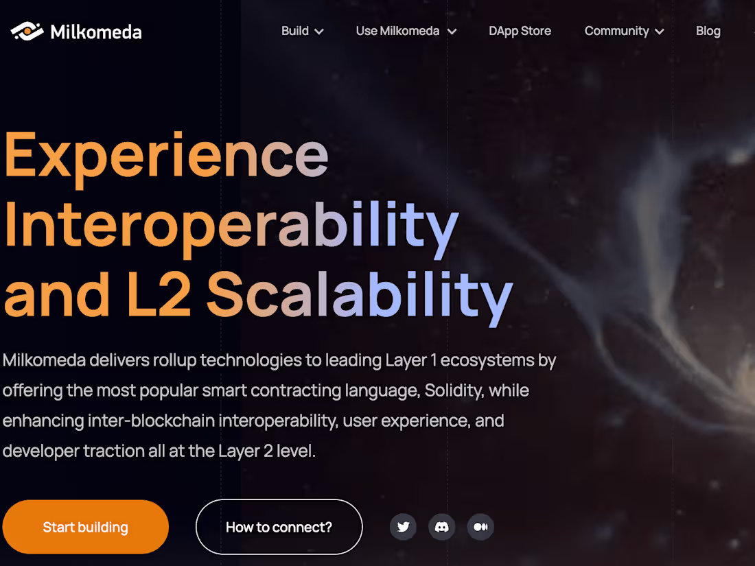 Cover image for Milkomeda • Cross-blockchain DApp creation made simple