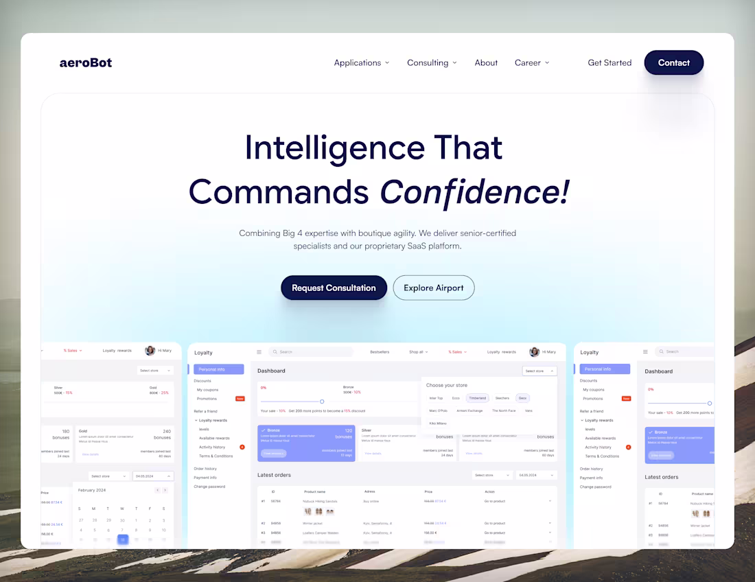 Cover image for aeroBot Aviation SaaS Dashboard &