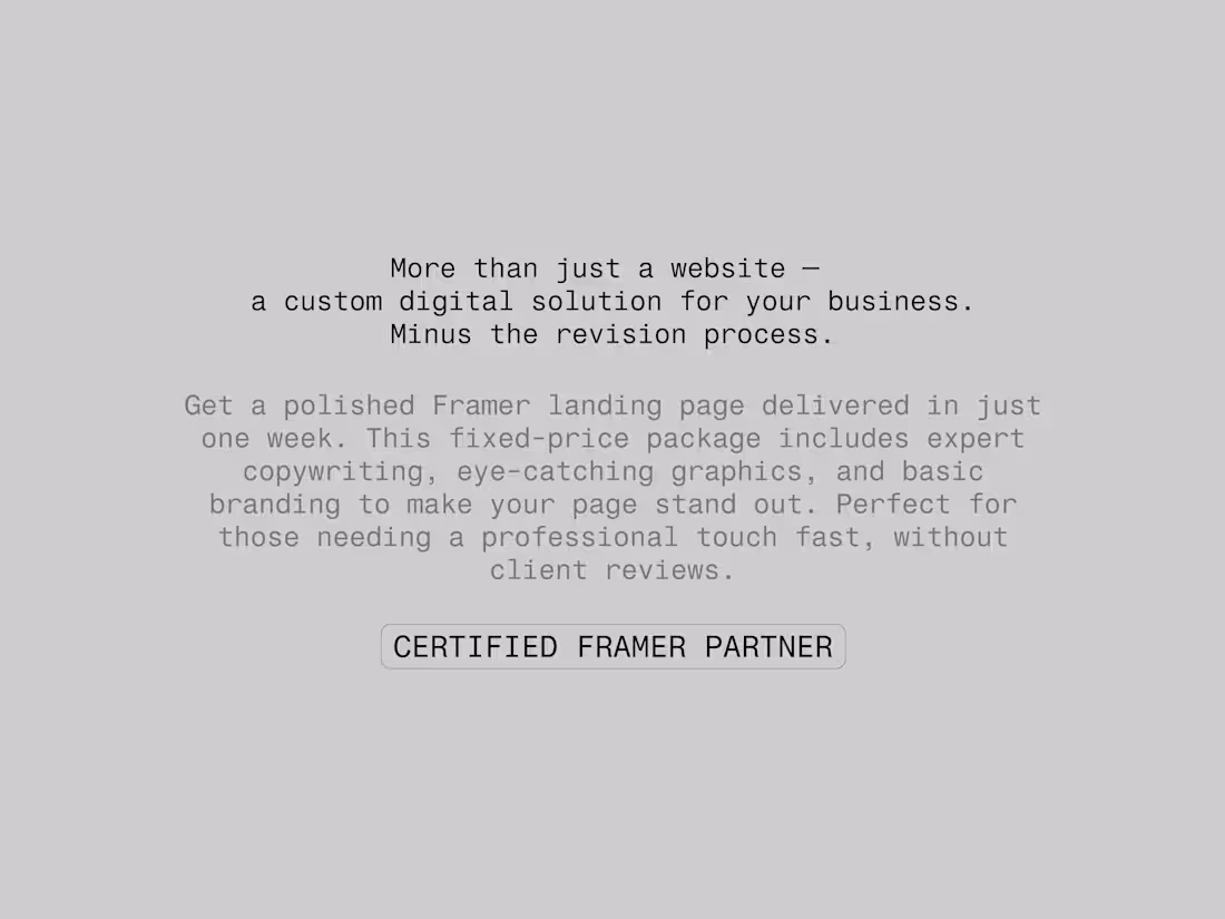 Cover image for Framer Express Landing Page