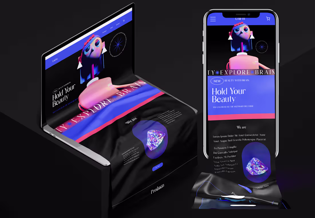 Cover image for Diamond Beauty Brand Website Design