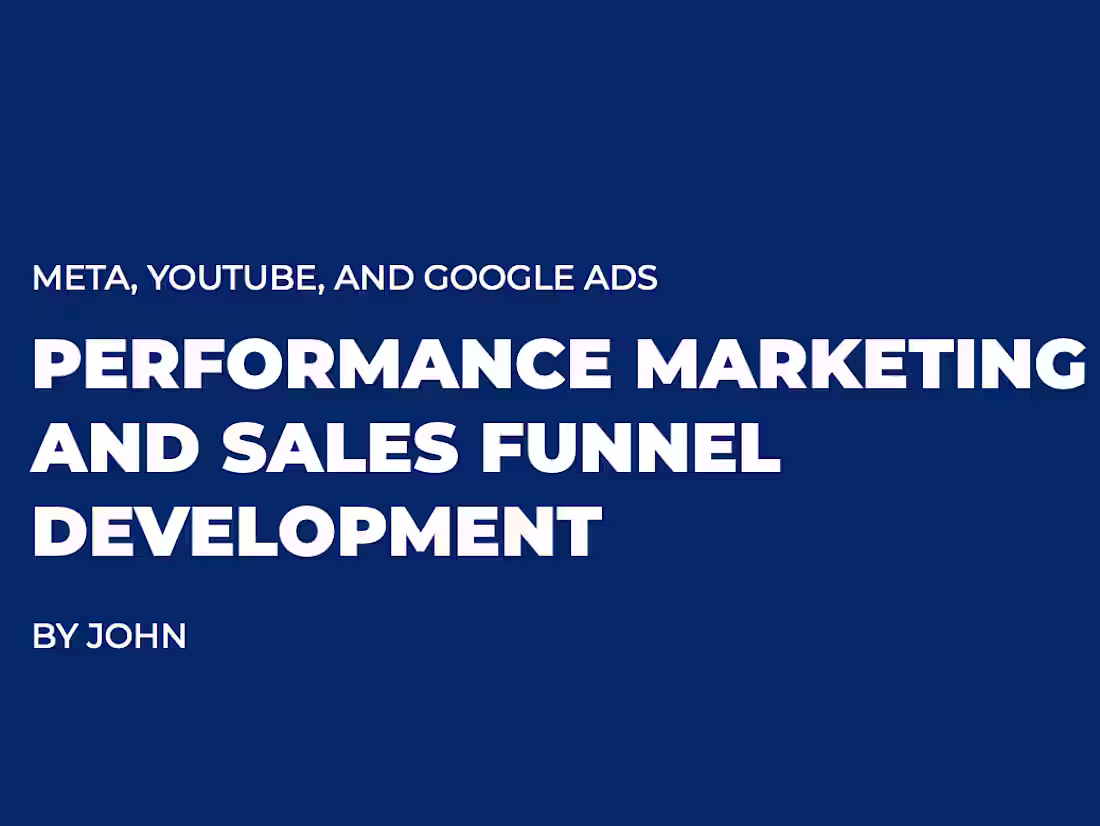 Cover image for Meta, YouTube and Google Ads | Sales Funnel Development