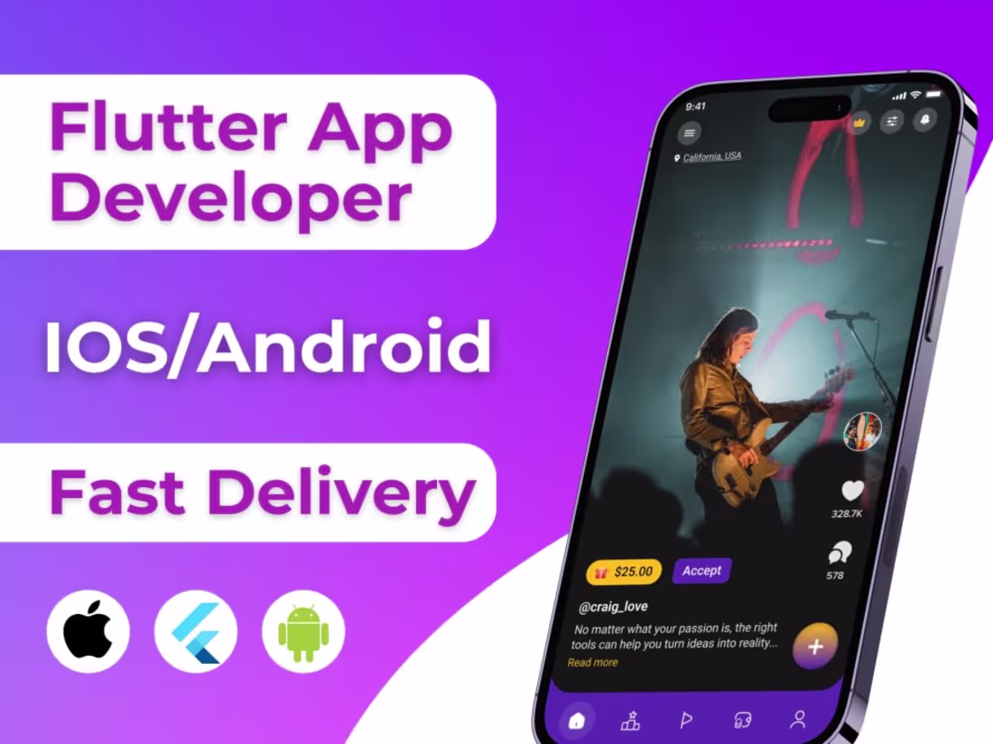 Cover image for Social Media Mobile App Development | Flutter Mobile App