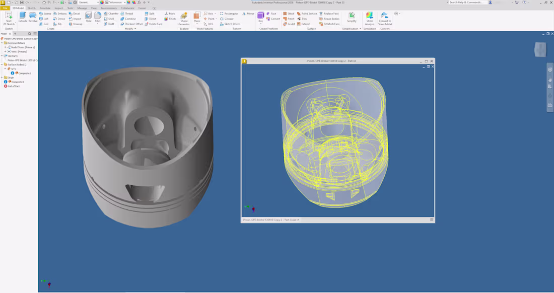 Cover image for Bespoke lightweight race piston design