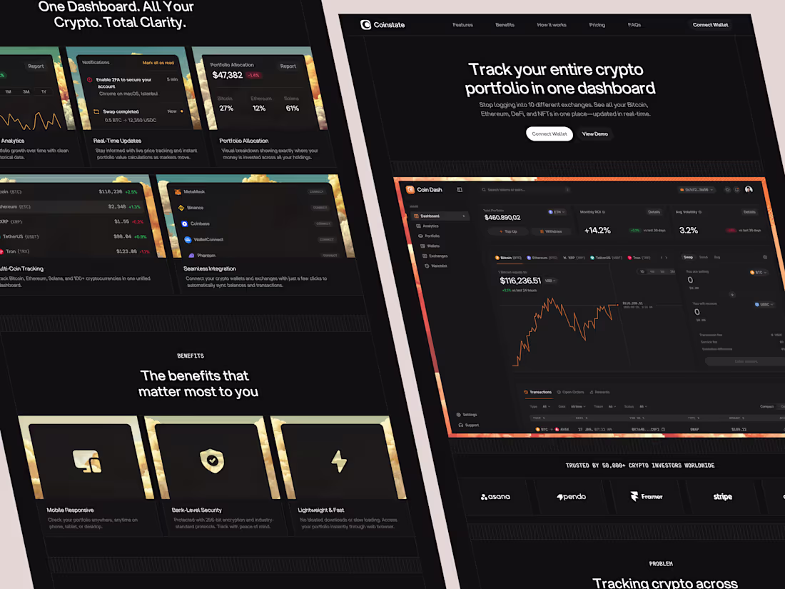 Cover image for CoinDash Landing Page Design
