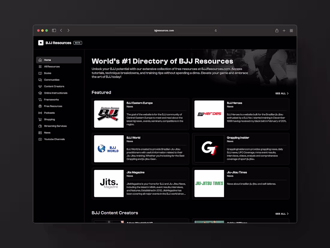 Cover image for BJJ Resources v2 (Framer)