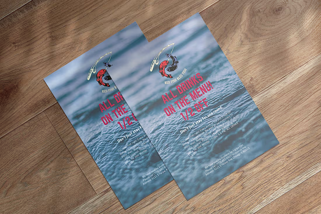 Cover image for Red Fish Bleu Fish | Flyer Promotion Design 