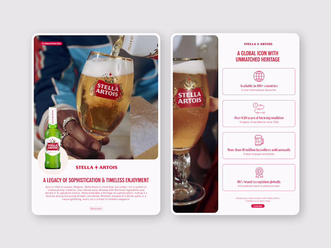 Cover image for Stella Artois Sell Sheet – A Premium Brand Presentation