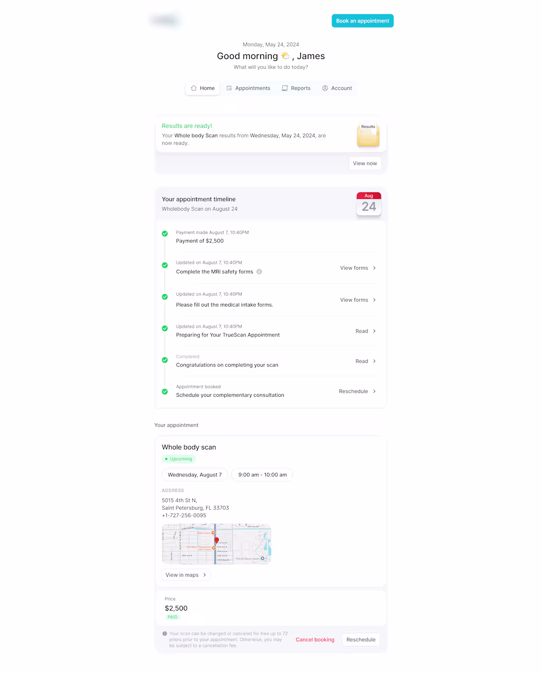 Cover image for Patient portal for CT scanning service provider