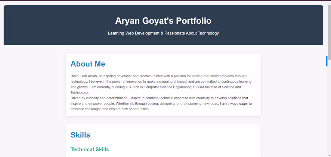 Cover image for Aryan Goyat’s Portfolio