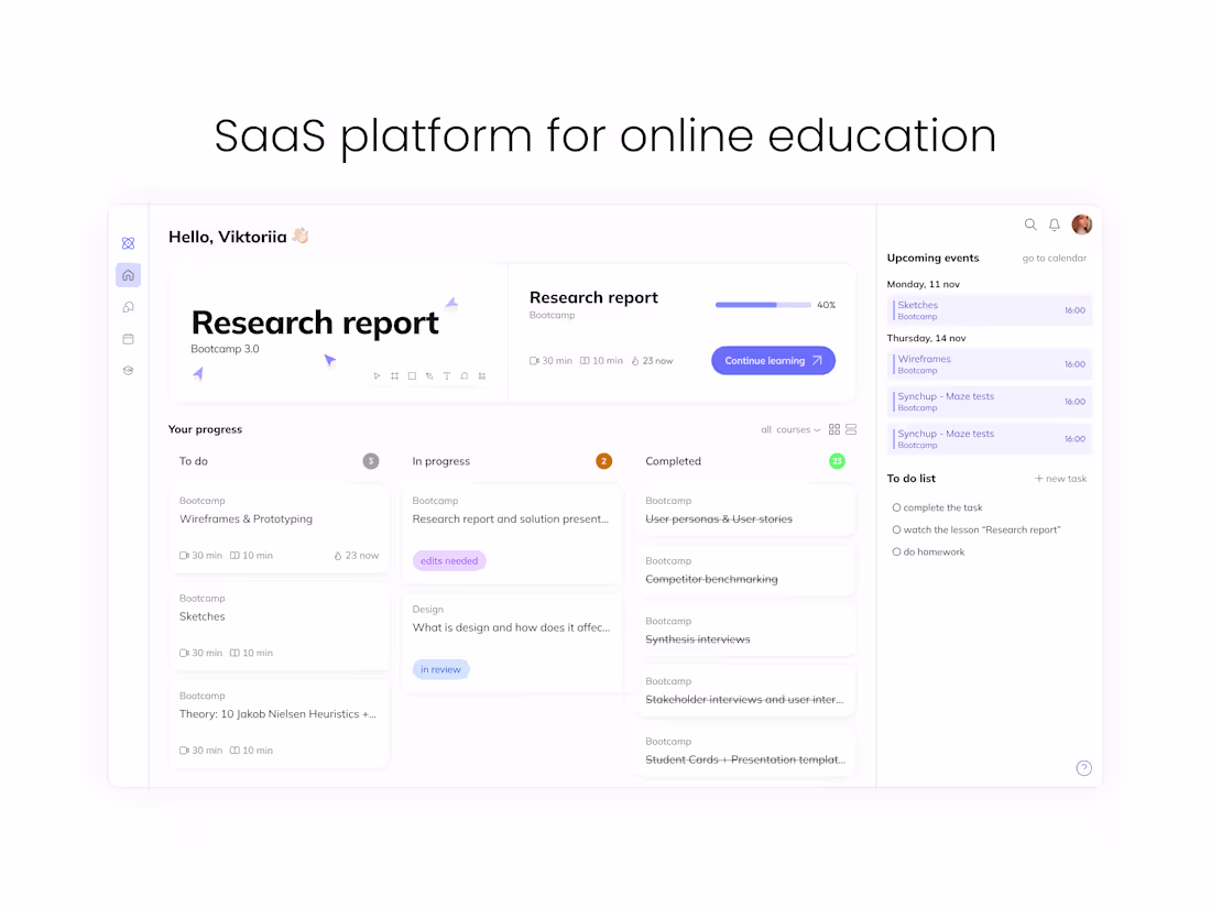 Cover image for SaaS Learning Platform Design
