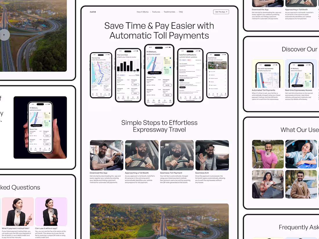 Cover image for AutoToll App Landing Page UI Design