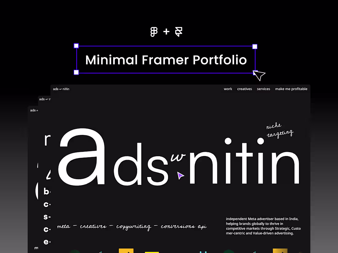 Cover image for adswithnitin.com – Minimal Framer Website