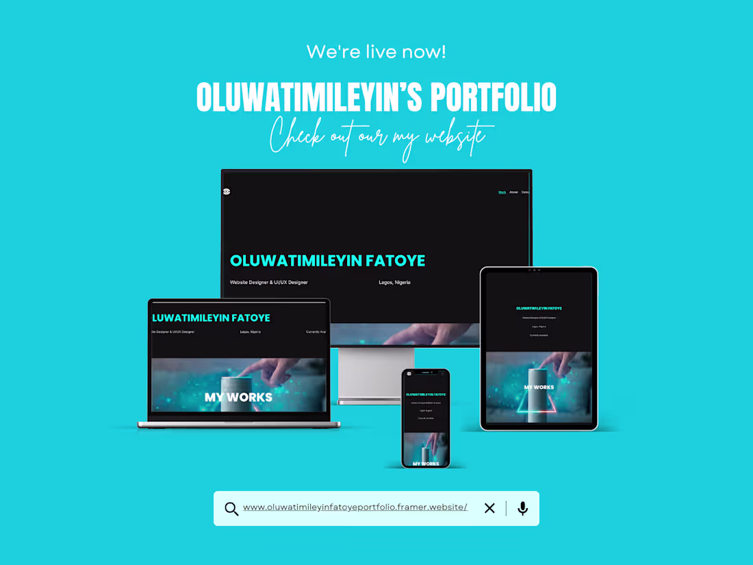 Cover image for Portfolio Website For Oluwatimileyin Using Framer