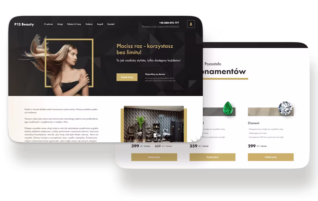 Cover image for Subscription Model Website for Beauty Studio